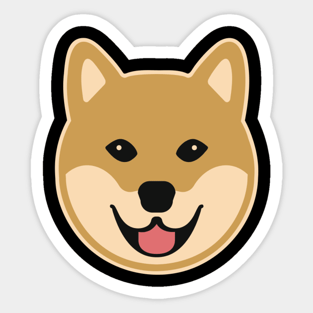 Shiba comic head Sticker by Designzz